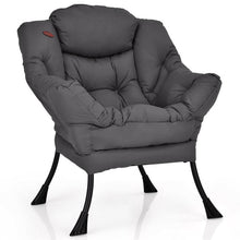 Load image into Gallery viewer, Upholstered Modern Cushioned Accent Chair with Side Pocket in Grey