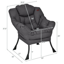 Load image into Gallery viewer, Upholstered Modern Cushioned Accent Chair with Side Pocket in Grey