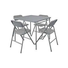 Load image into Gallery viewer, 5-Piece Square Folding Dining Table and 4 Chairs Set in Grey
