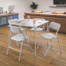 Load image into Gallery viewer, 5-Piece Square Folding Dining Table and 4 Chairs Set in Grey
