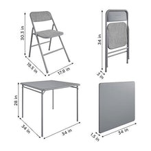Load image into Gallery viewer, 5-Piece Square Folding Dining Table and 4 Chairs Set in Grey