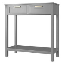 Load image into Gallery viewer, Modern Entryway Accent 2 Drawer Sofa Side Table Grey