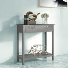 Load image into Gallery viewer, Modern Entryway Accent 2 Drawer Sofa Side Table Grey