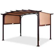 Load image into Gallery viewer, 12 ft x 9 ft Steel Outdoor Pergola Gazebo Canopy Sun Shelter