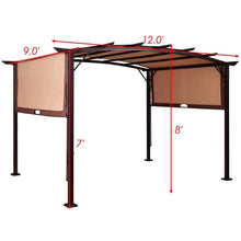 Load image into Gallery viewer, 12 ft x 9 ft Steel Outdoor Pergola Gazebo Canopy Sun Shelter