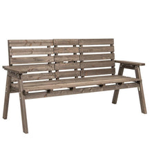Load image into Gallery viewer, Farmhouse Outdoor Fir Wood Patio Garden Bench with Folding Center Table
