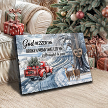 Load image into Gallery viewer, Personalized God Blessed The Broken Road Christmas Sign II