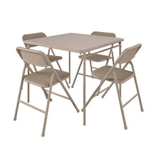 Load image into Gallery viewer, 5-Piece Square Folding Dining Table with 4 Chairs Guest Set Game Table - Beige