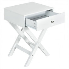Load image into Gallery viewer, Retro White X-Shape 1 Drawer Nightstand Coffee Table