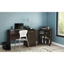 Load image into Gallery viewer, Contemporary Printer Stand Cart with Storage Shelves in Chocolate