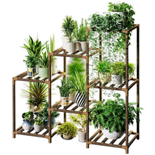 Load image into Gallery viewer, 3-Tier Indoor Outdoor Wooden Plant Stand Planter Shelf