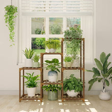 Load image into Gallery viewer, 3-Tier Indoor Outdoor Wooden Plant Stand Planter Shelf