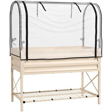 Load image into Gallery viewer, Cream Elevated Metal Raised Garden Bed w/ Greenhouse Cover