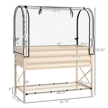 Load image into Gallery viewer, Cream Elevated Metal Raised Garden Bed w/ Greenhouse Cover