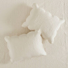 Load image into Gallery viewer, King Size 3 Piece Reversible Scalloped Edges Microfiber Quilt Set in Cream