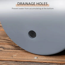 Load image into Gallery viewer, Set of 3 Stackable Round Outdoor Flower Pot Planters with Drainage Holes in Grey