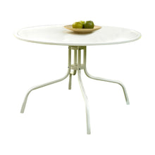Load image into Gallery viewer, Round Patio Dining Table in White Outdoor UV Resistant Metal