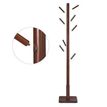 Load image into Gallery viewer, Adjustable Height Mid-Century Modern Style Coat Rack in Walnut Wood Finish