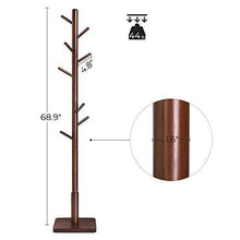 Load image into Gallery viewer, Adjustable Height Mid-Century Modern Style Coat Rack in Walnut Wood Finish