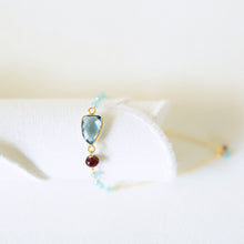 Load image into Gallery viewer, London Blue Quartz Gold Isla Bracelet