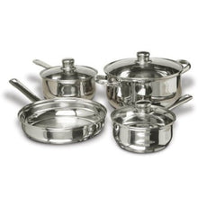 Load image into Gallery viewer, 7-Piece Stainless Steel Cookware Set with Tempered Glass Lids