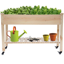 Load image into Gallery viewer, 2ft x 4ft Outdoor Solid Fir Wood Raised Garden Bed Planter Box on Locking Wheels
