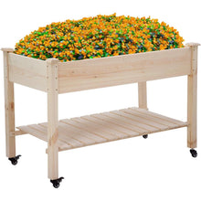 Load image into Gallery viewer, 2ft x 4ft Outdoor Solid Fir Wood Raised Garden Bed Planter Box on Locking Wheels