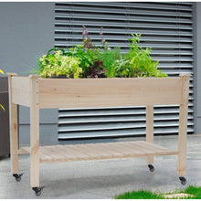 Load image into Gallery viewer, 2ft x 4ft Outdoor Solid Fir Wood Raised Garden Bed Planter Box on Locking Wheels