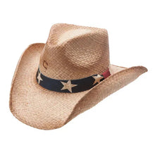 Load image into Gallery viewer, Charlie 1 Horse Stars and Stripes (Red White &amp; Blue) - Shapeable Straw Cowboy Hat (Closeout)