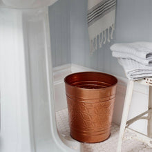 Load image into Gallery viewer, Bathroom Bedroom Metal Trash Can Waste Basket in Copper Finish