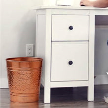 Load image into Gallery viewer, Bathroom Bedroom Metal Trash Can Waste Basket in Copper Finish