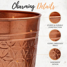 Load image into Gallery viewer, Bathroom Bedroom Metal Trash Can Waste Basket in Copper Finish