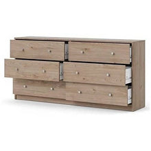 Load image into Gallery viewer, Farmhouse Contemporary 6 Drawer Double Dresser in Oak