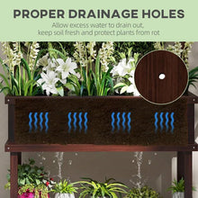 Load image into Gallery viewer, Espresso Fir Wood Elevated Raised Garden Bed With Stylish Climbing Trellis