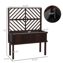 Load image into Gallery viewer, Espresso Fir Wood Elevated Raised Garden Bed With Stylish Climbing Trellis