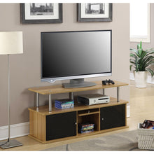 Load image into Gallery viewer, Modern 50-inch TV Stand in Light Oak / Black Wood Finish