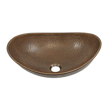 Load image into Gallery viewer, Hammered Copper Bath Vessel Sink Oval 19 x 14 inch