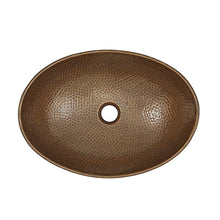 Load image into Gallery viewer, Hammered Copper Bath Vessel Sink Oval 19 x 14 inch