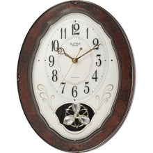 Load image into Gallery viewer, Wood Frame Pendulum Wall Clock - Plays Melodies on the Hour