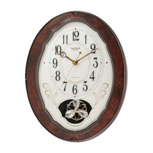 Load image into Gallery viewer, Wood Frame Pendulum Wall Clock - Plays Melodies on the Hour