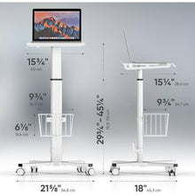 Load image into Gallery viewer, Hospital Style White Mobile Stand-Up Computer Desk Portable Workstation