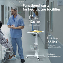 Load image into Gallery viewer, Hospital Style White Mobile Stand-Up Computer Desk Portable Workstation