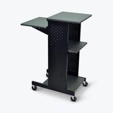 Load image into Gallery viewer, Dark Grey Metal Multifunction Mobile Stand-Up Computer Desk Workstation