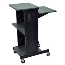 Load image into Gallery viewer, Dark Grey Metal Multifunction Mobile Stand-Up Computer Desk Workstation