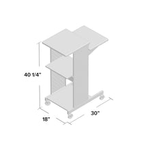 Load image into Gallery viewer, Dark Grey Metal Multifunction Mobile Stand-Up Computer Desk Workstation