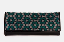 Load image into Gallery viewer, The Doha Black Leather Glitter Clutch