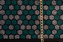 Load image into Gallery viewer, The Doha Black Leather Glitter Clutch