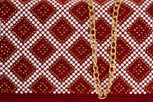 Load image into Gallery viewer, The Nampula Red Glitter Suede Leather Clutch