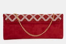 Load image into Gallery viewer, The Nampula Red Glitter Suede Leather Clutch