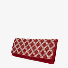 Load image into Gallery viewer, The Nampula Red Glitter Suede Leather Clutch